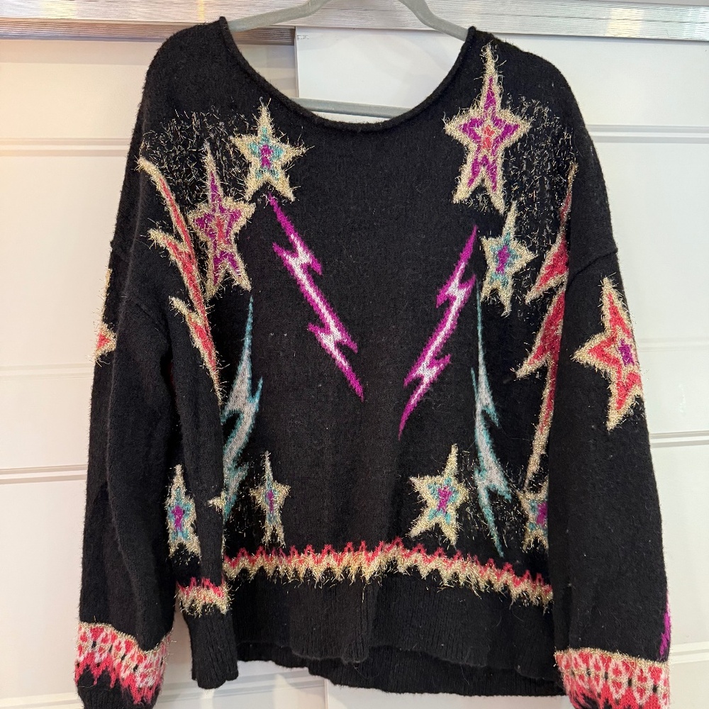 Pilcro Sparkle-Star Pullover XL